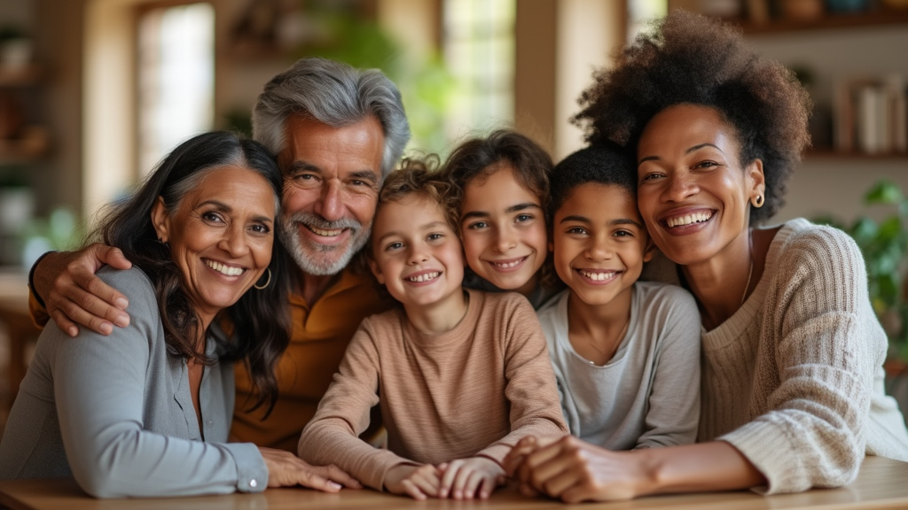 Happy family with health insurance